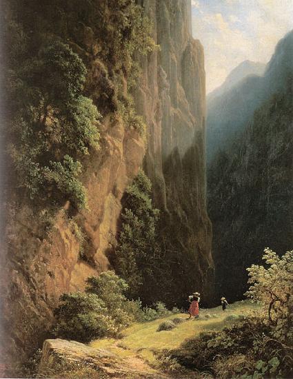 Carl Spitzweg Maherinnen im Gebirge oil painting image